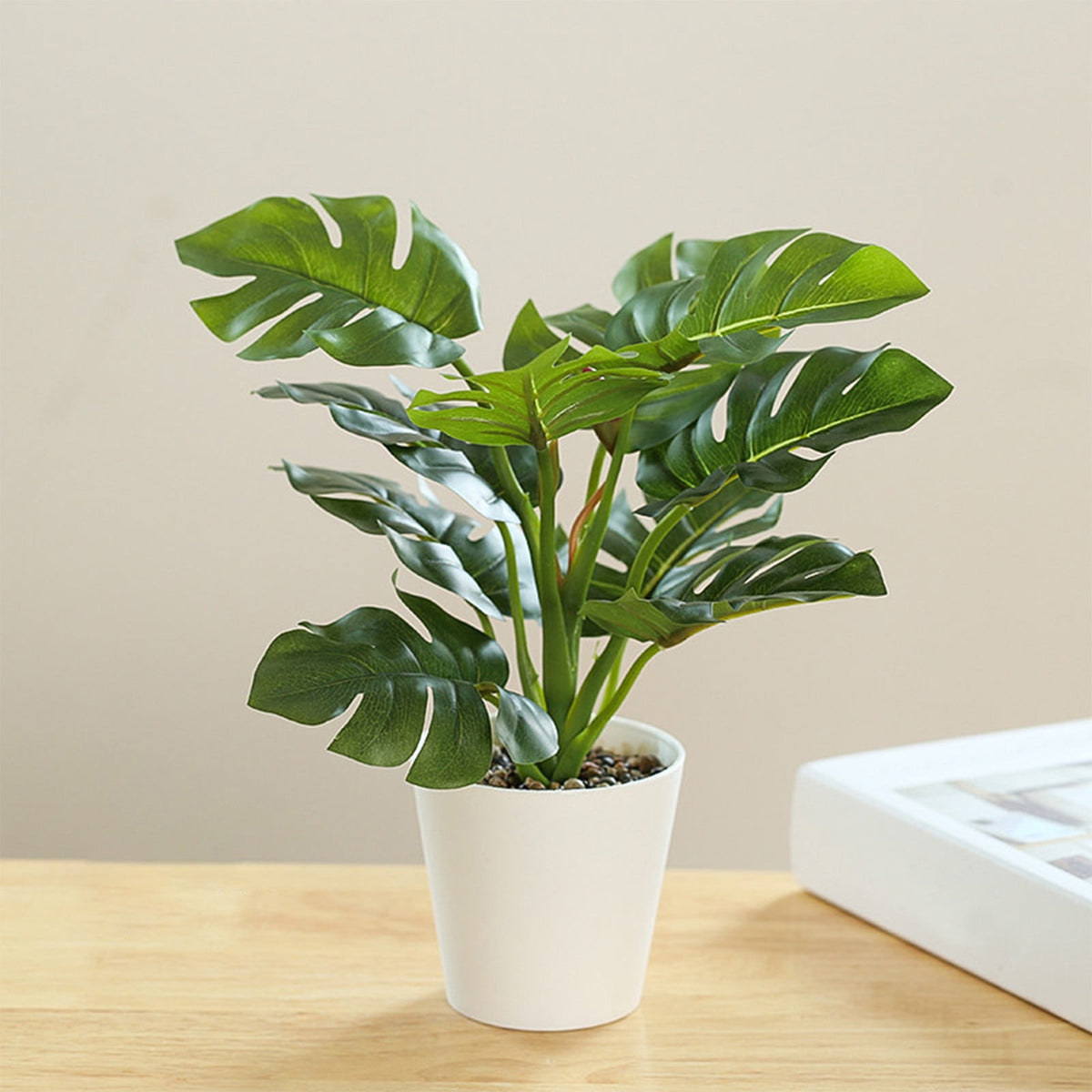 Artificial Potted Green Plant, Small Faux Tabletop Greenery in Pot for Shelves, Desks and Party Tables - Image 6