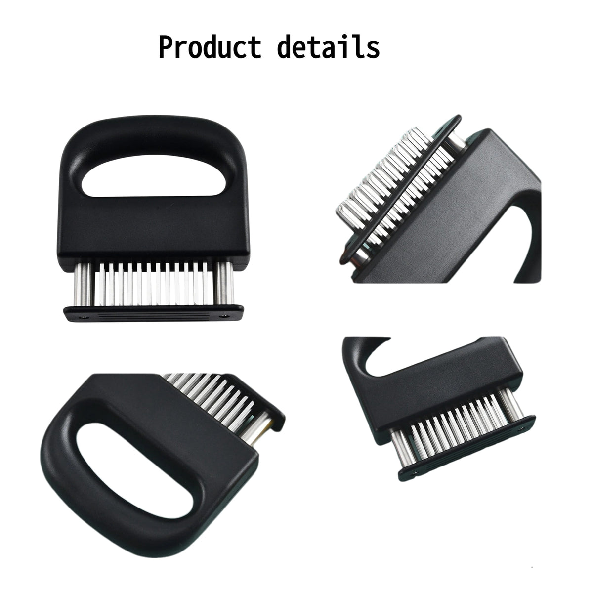 Handheld Needle Meat Tenderizer with 48 Stainless Steel Blades and Wide Black Grip for Steak and Chicken - Image 5