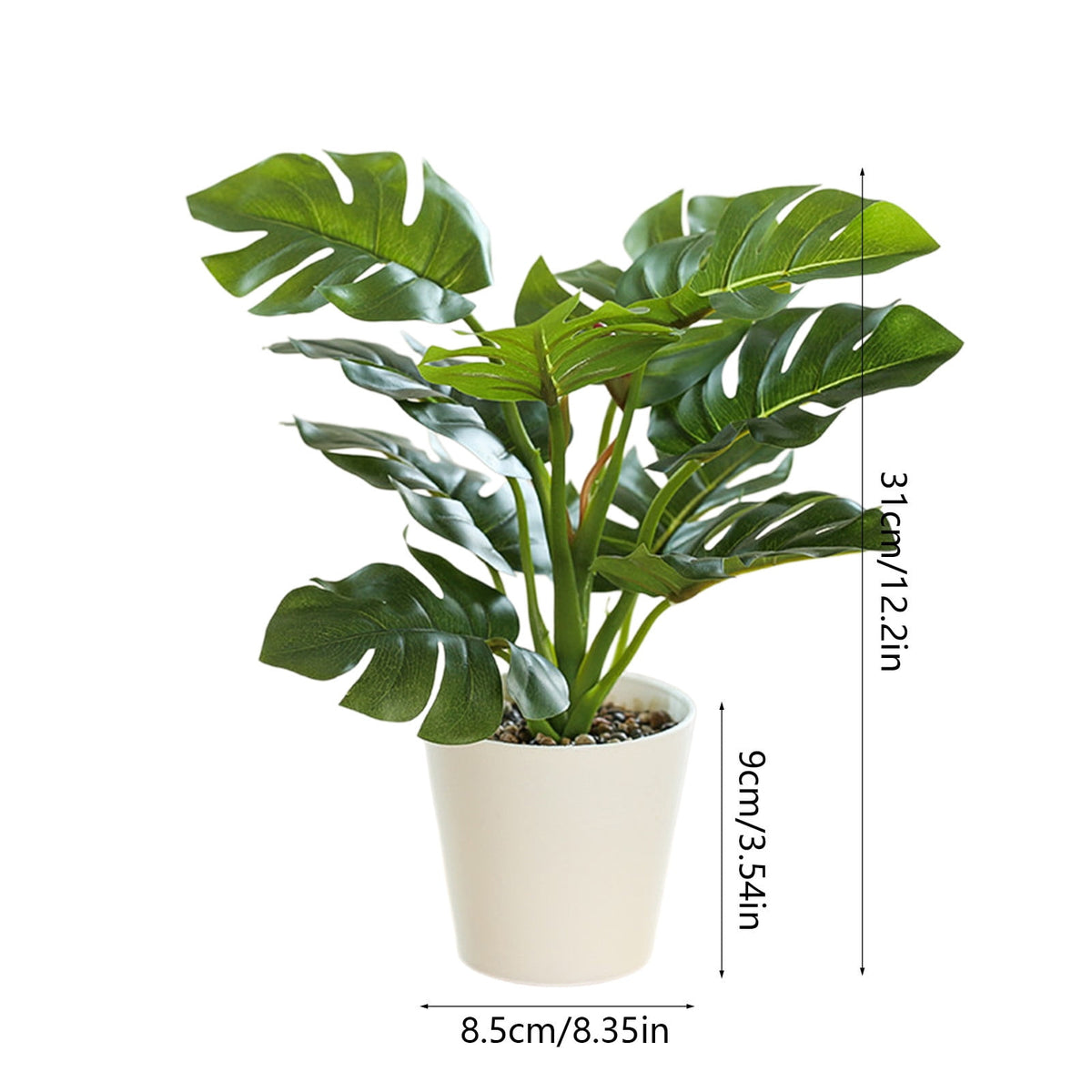 Artificial Potted Green Plant, Small Faux Tabletop Greenery in Pot for Shelves, Desks and Party Tables - Image 4