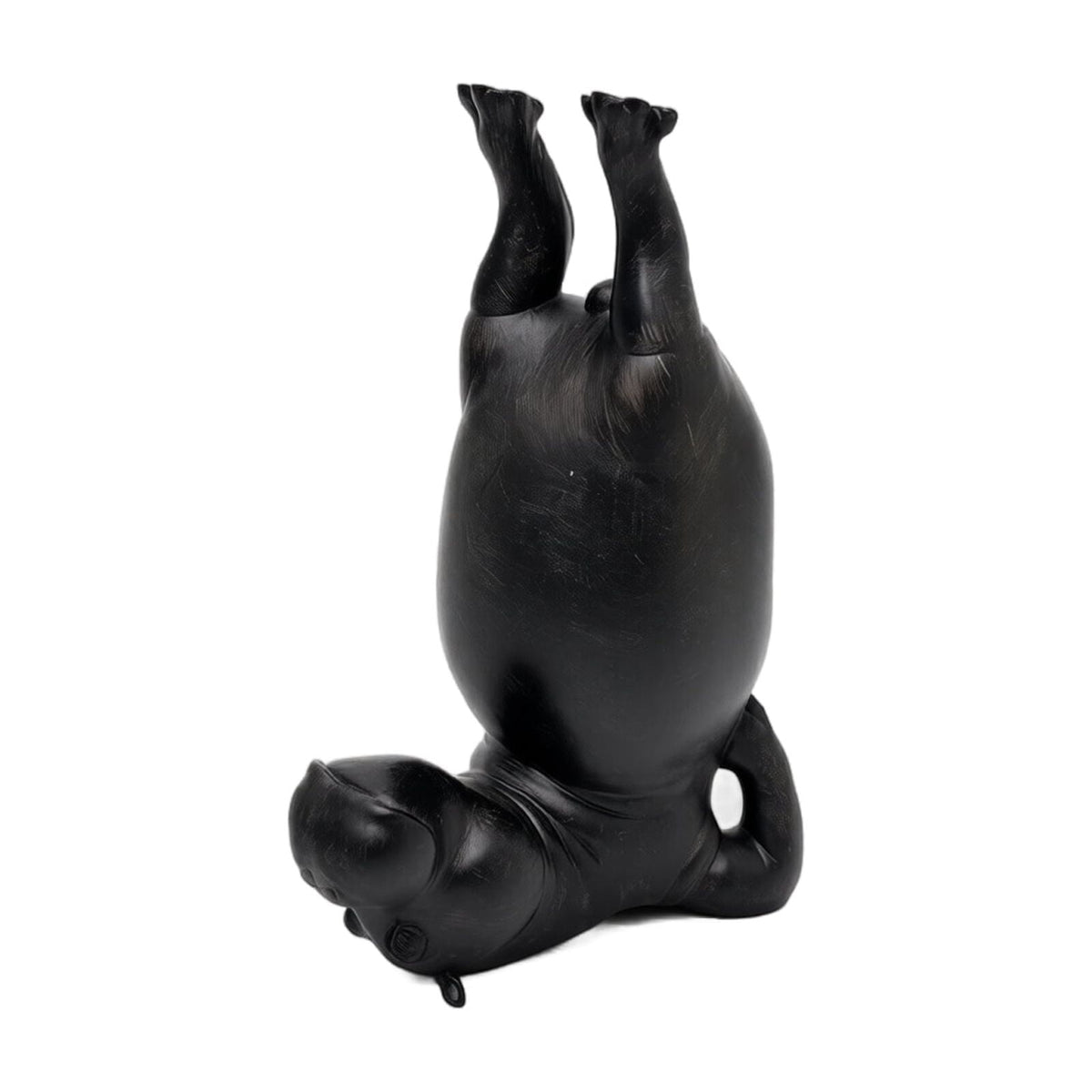 Resin Hippo Bookend, Single Sculptural Book Stopper in Black or White for Shelves and Desks