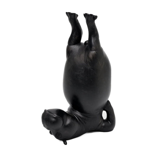 Resin Hippo Bookend, Single Sculptural Book Stopper in Black or White for Shelves and Desks