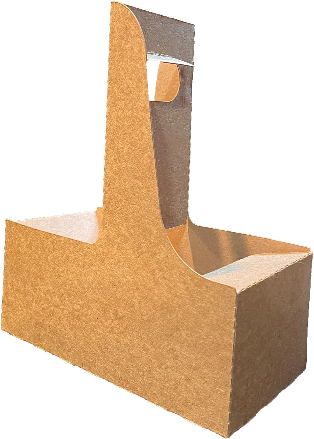 Kraft Paperboard Two-Cup Drink Carriers, 10 Pack, Fold-Flat Holders for 8 to 20 oz Hot or Cold Cups