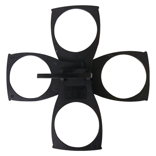 Collapsible Four-Cup Drink Caddy with Handle, Fold-Flat Black Plastic Carrier for Coffee Runs and Game Days