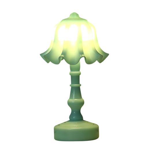 Mini Flower LED Table Lamp, 14 x 5 cm Battery-Powered Night Light with Soft Warm Glow
