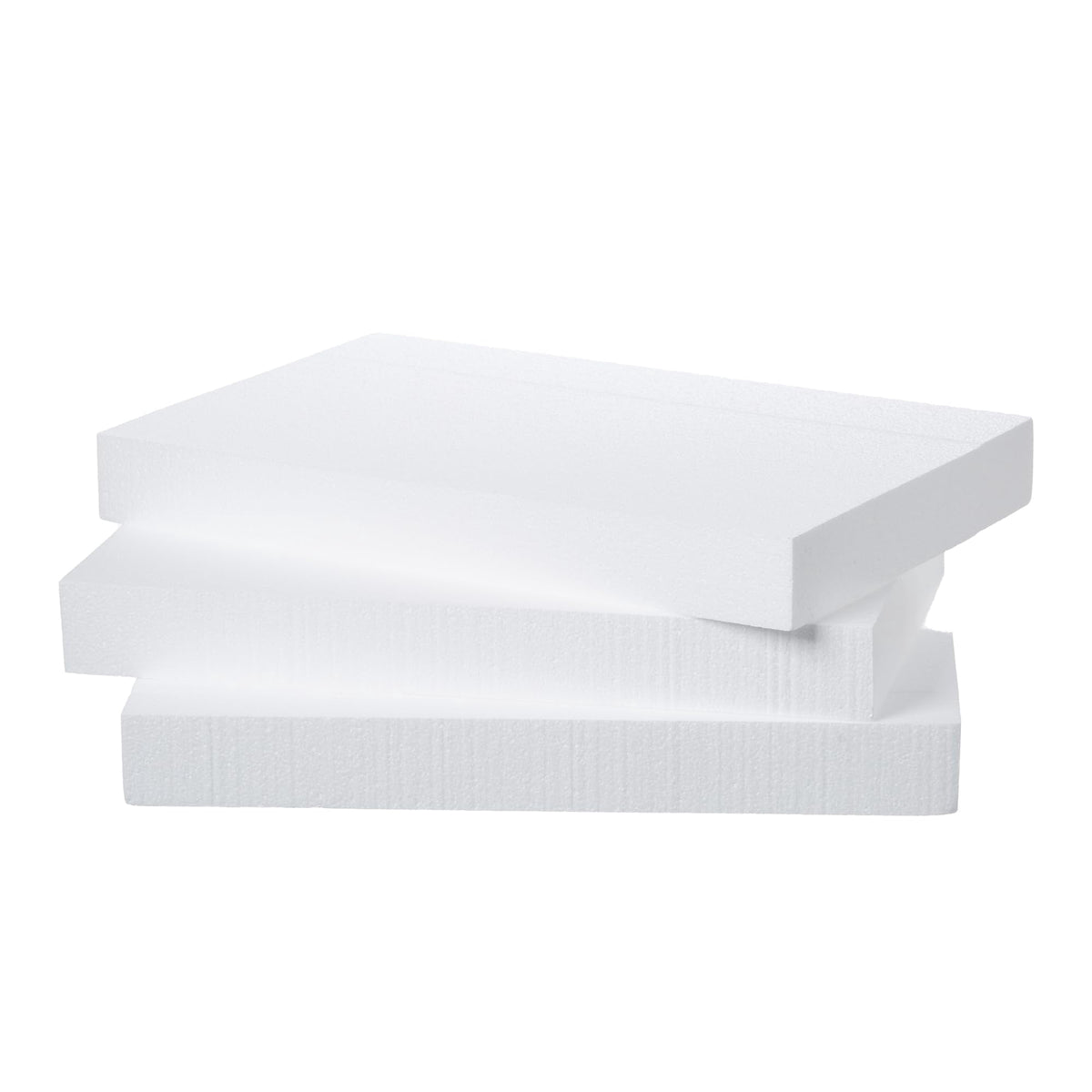 White Polystyrene Foam Blocks, 3 Pack, 17 x 11 x 2 Inch Craft Boards for Centerpieces and Floral Displays