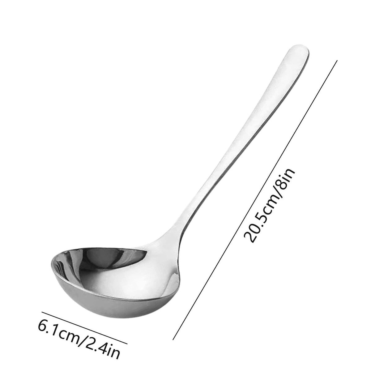 Small Stainless Steel Gravy Ladles, Set of 2, 8 Inch Sauce Spoons with Branch-Pattern Handles - Image 3