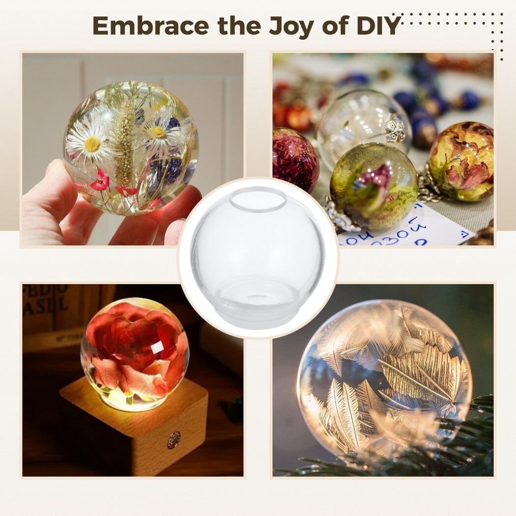 Clear Silicone Sphere Molds, 7-Piece Set, Seamless Ball Shapes for Resin, Soap and Candle Making - Image 4