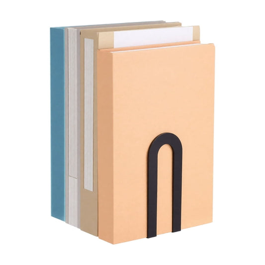 Metal Bookends, Set of 6 Heavy-Duty Iron Book Holders with Rounded Tops for Shelves, Desks and Cabinets