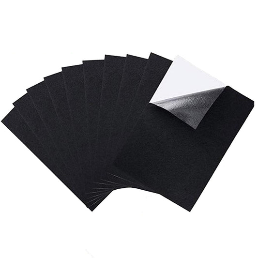 Self-Adhesive Black Felt Sheets, 10 Pieces, 8.2 x 11.8 Inch Velvet-Touch Liner for Crafts, Boxes and Coasters