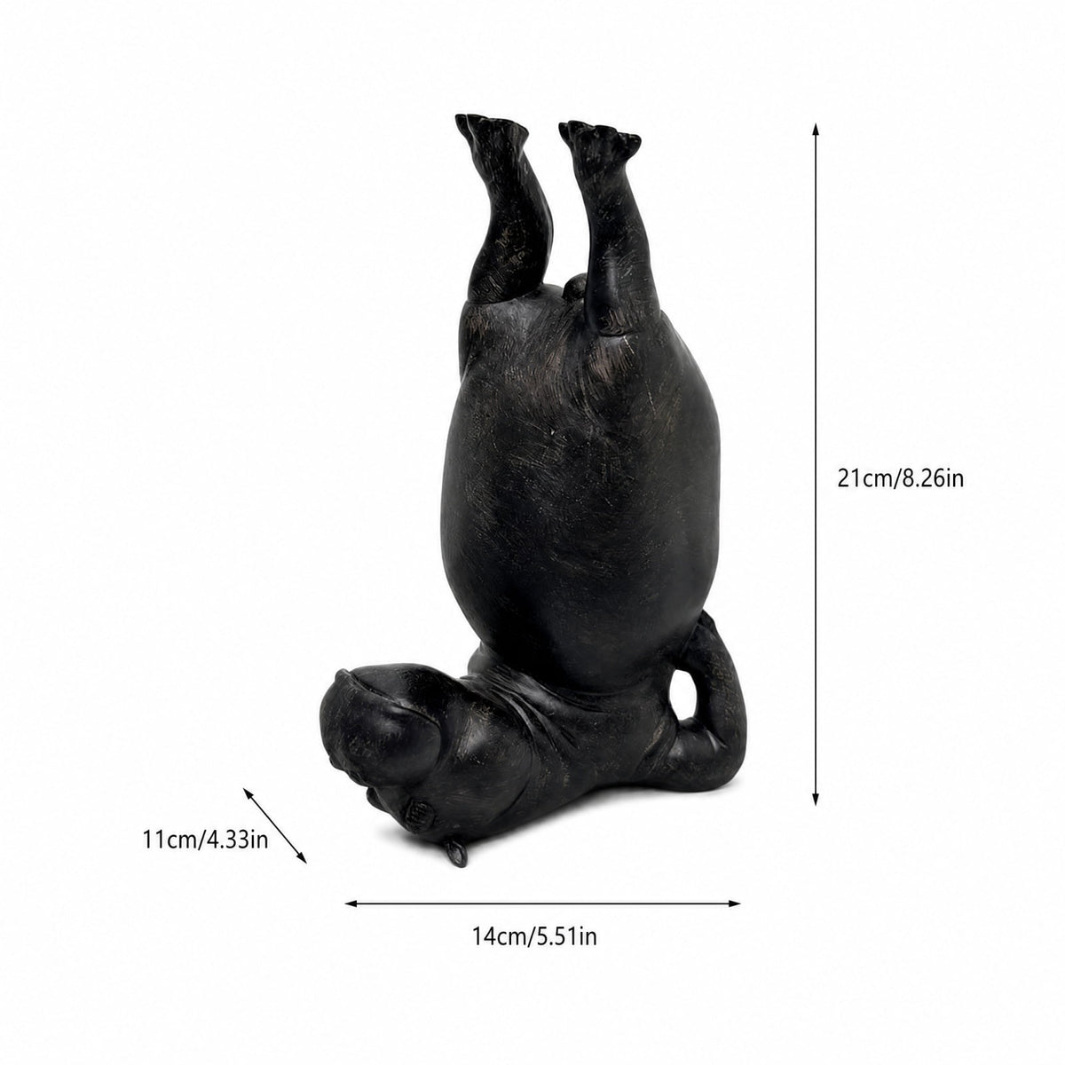 Resin Hippo Bookend, Single Sculptural Book Stopper in Black or White for Shelves and Desks - Image 3