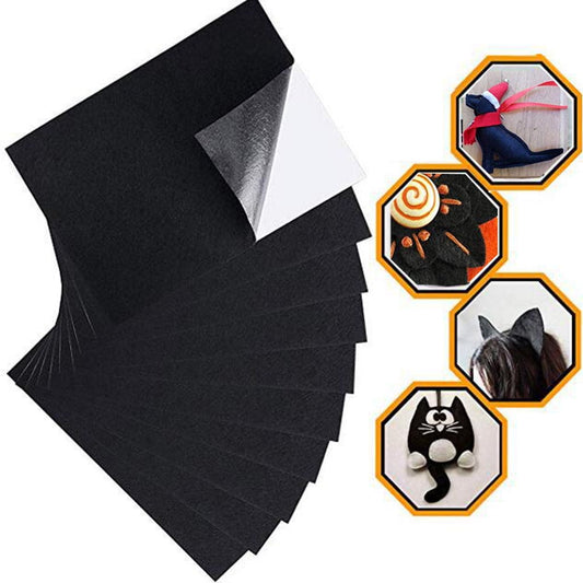 Self-Adhesive Black Felt Sheets, 10 Pieces, 8.2 x 11.8 Inch Velvet-Touch Liner for Crafts, Boxes and Coasters - Image 2