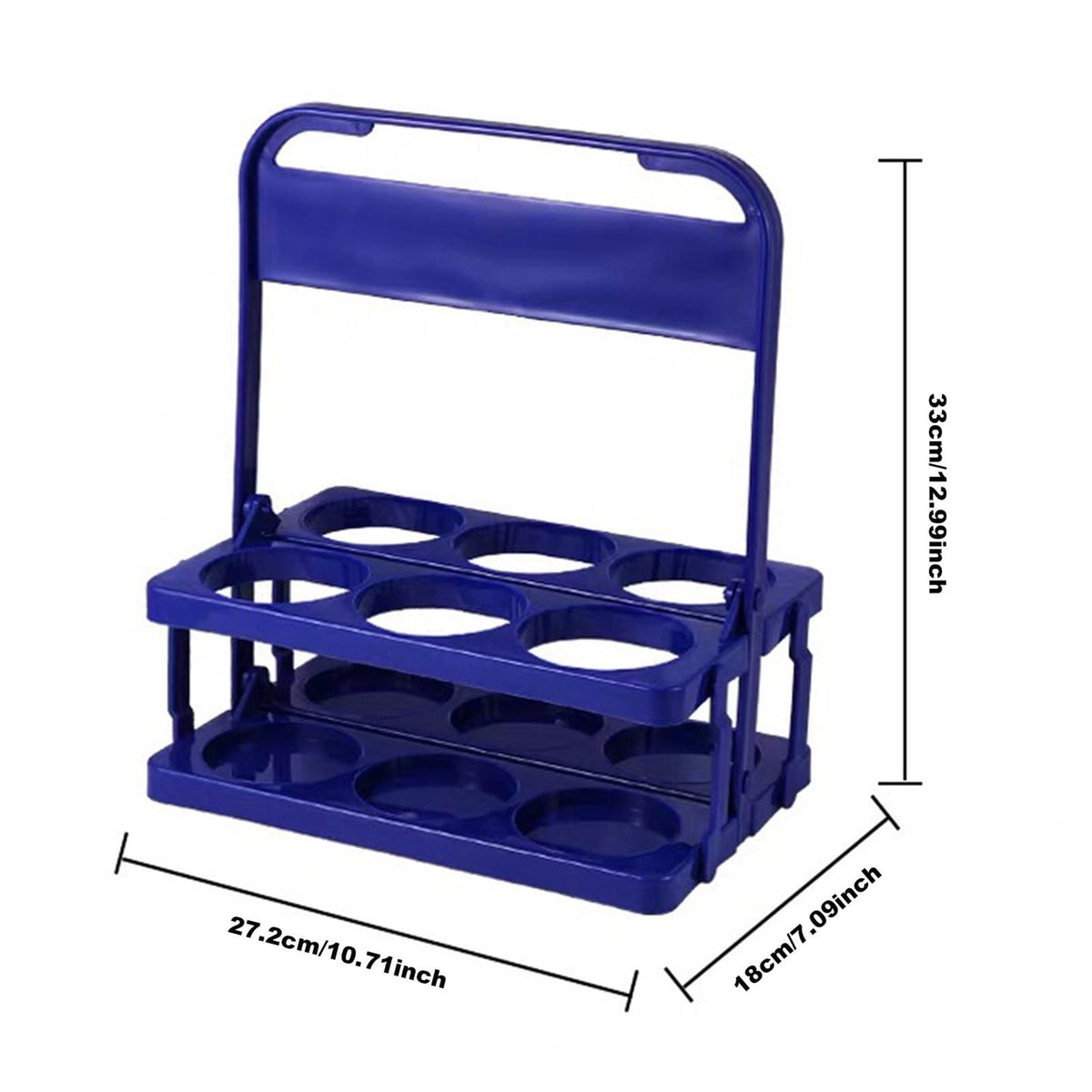 Foldable Six-Cup Drink Carrier with Handle, Reusable Plastic Beverage Tote for Parties, Bars and Deliveries - Image 2