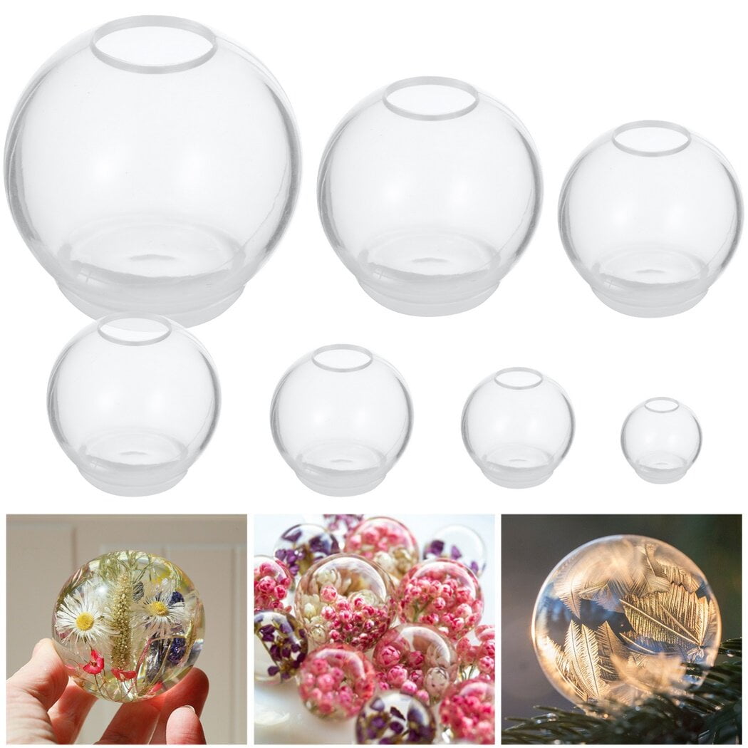 Clear Silicone Sphere Molds, 7-Piece Set, Seamless Ball Shapes for Resin, Soap and Candle Making - Image 2