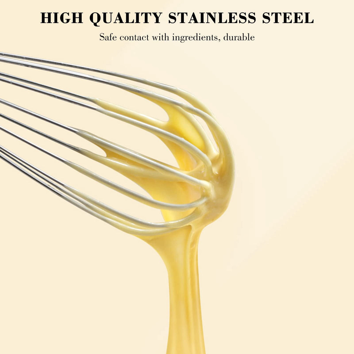 Balloon Wire Whisk Set, 3 Stainless Steel Whisks in 8, 10 and 12 Inch for Whipping, Mixing and Sauces - Image 2