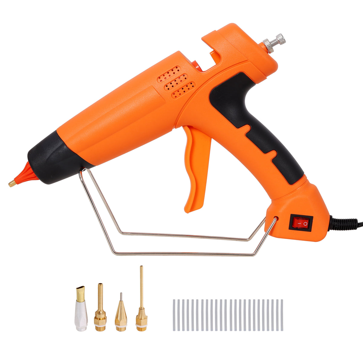 High-Power Hot Glue Gun Kit, 550W with Digital Temperature Display, 4 Spare Nozzles and 24 Glue Sticks - Image 2