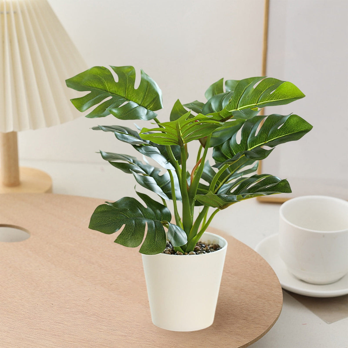 Artificial Potted Green Plant, Small Faux Tabletop Greenery in Pot for Shelves, Desks and Party Tables - Image 3