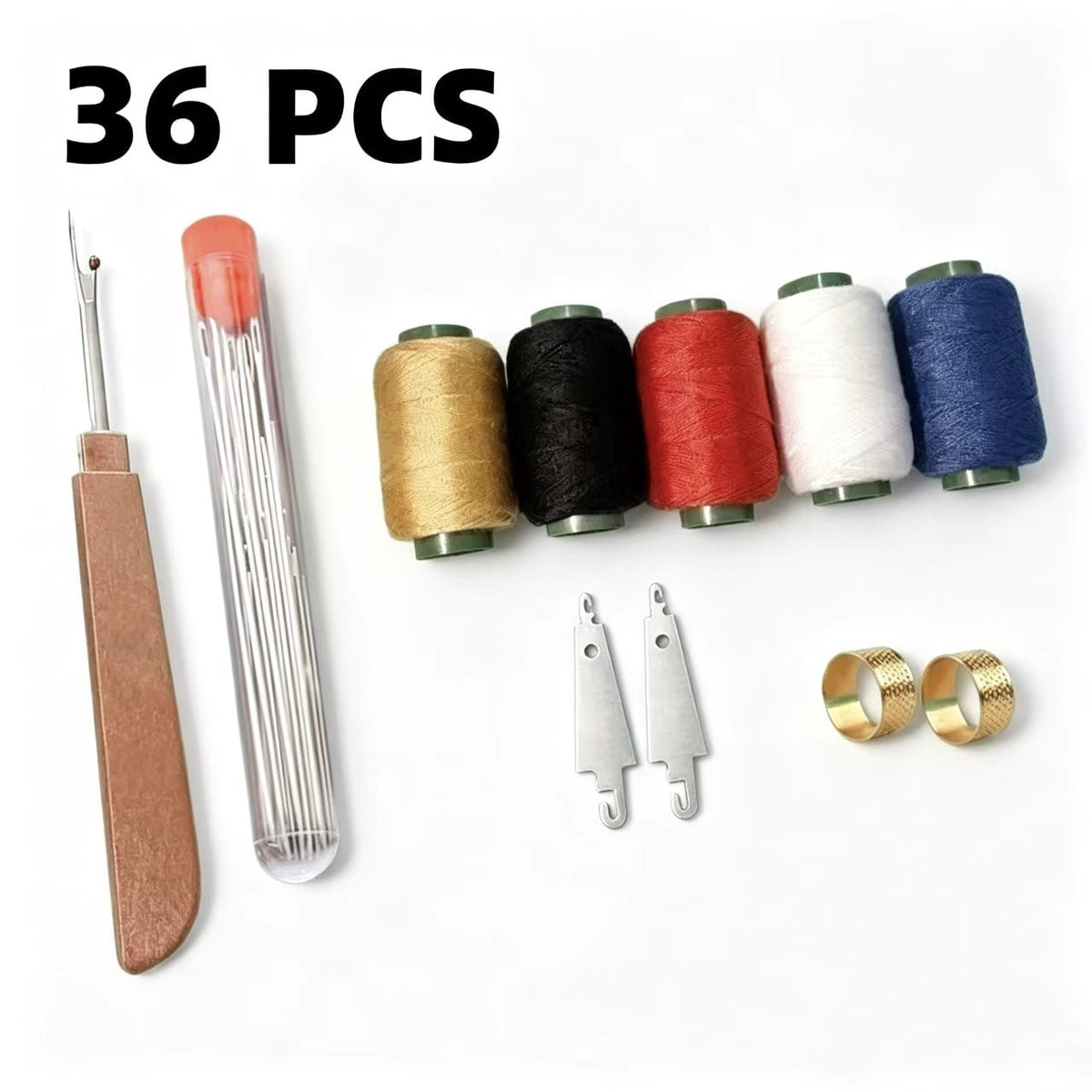 Big-Eye Hand Sewing Needles, 36-Piece Stainless Steel Set, Long and Thin for Quilting, Mending and Crafts - Image 2